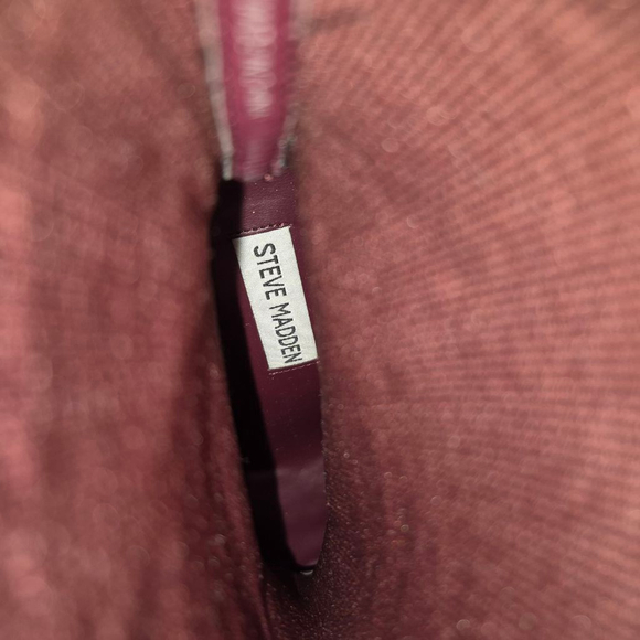 Steve Madden Burgundy Knit Sock Booties Size 7.5 - Picture 8 of 9